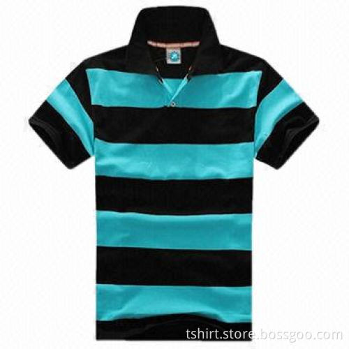 2012 Hot Sale Fashionable Men's Plain Cotton Stripe Polo T-shirt, Customized Sizes Available